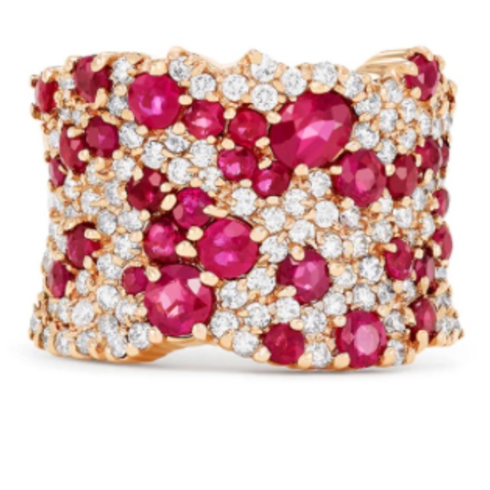 Effy Ruby Royale 14k Rose Gold, Ruby and Diamond Ring. 3.86 TWC 9.68g of gold